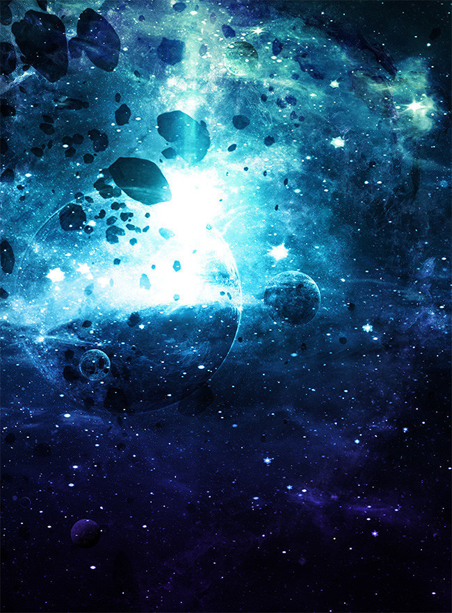 科技感隕石墜落背景圖片