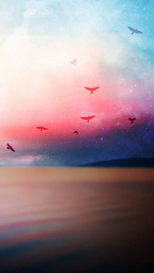 夢幻藍天小鳥壁紙高清素材 平面電商 創意素材 素材