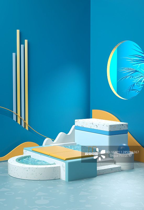 3D渲染模擬場景產(chǎn)品展臺創(chuàng)意圖正版圖片素材